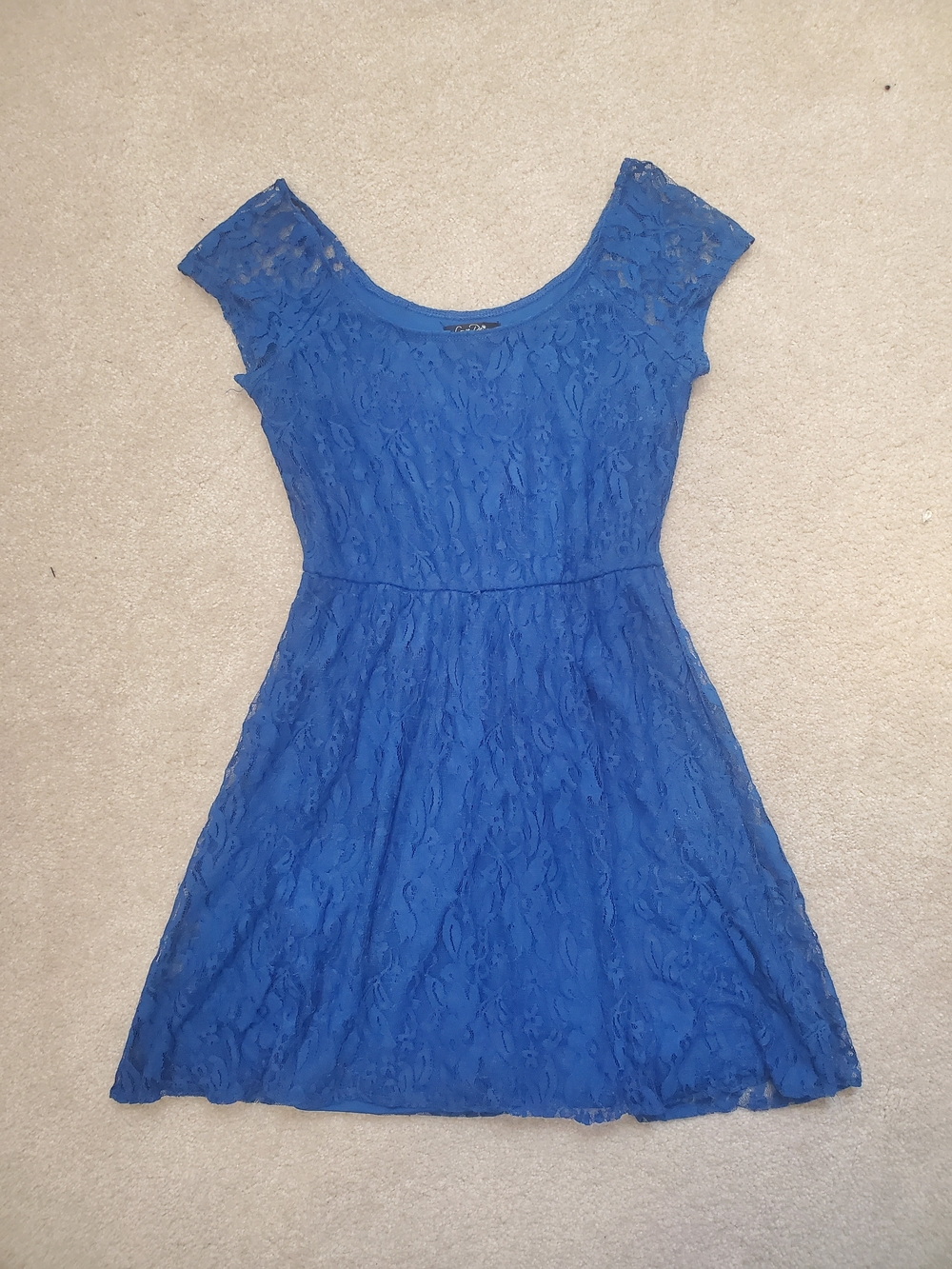 Love Reign Royal Blue Lace Baby Doll Dress